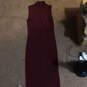 A burgundy dress
